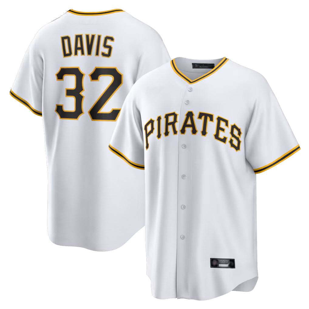 tocy P.Pirates #32 Henry Davis Player White Home Game Stitched Jerseys