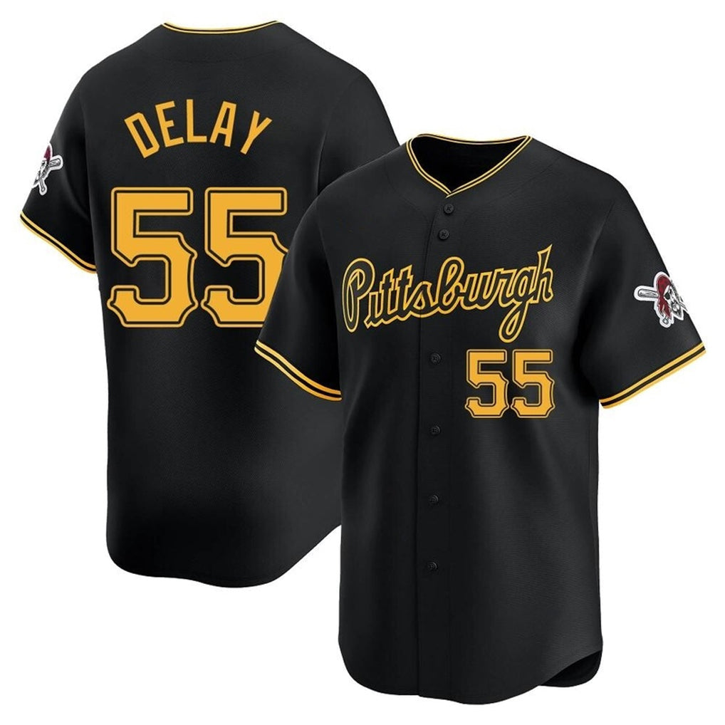 tocy P.Pirates #55 Jason Delay Player Black Alt Home Limited Stitched Jerseys