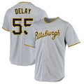 tocy P.Pirates #55 Jason Delay Player Gray Road Home Game Stitched Jerseys