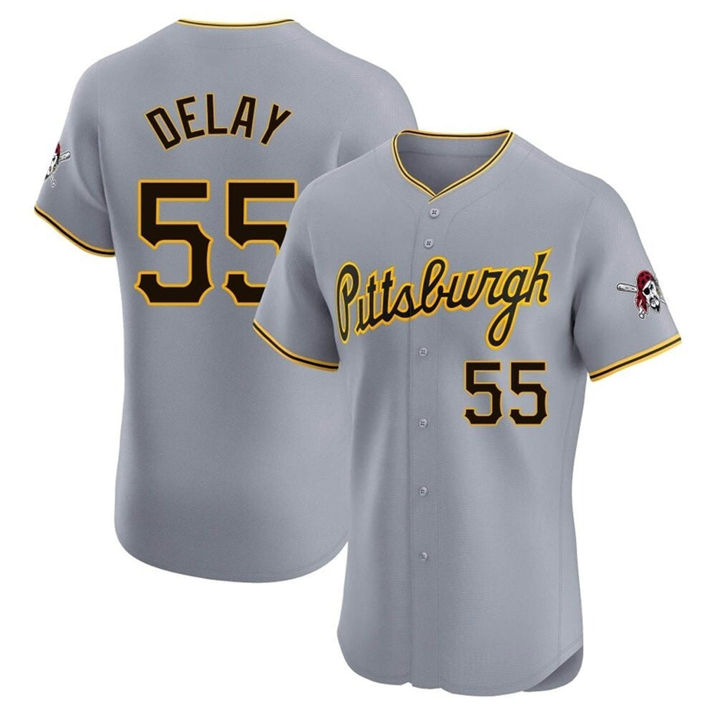 tocy P.Pirates #55 Jason Delay Player Gray Road Home Limited Elite Stitched Jerseys