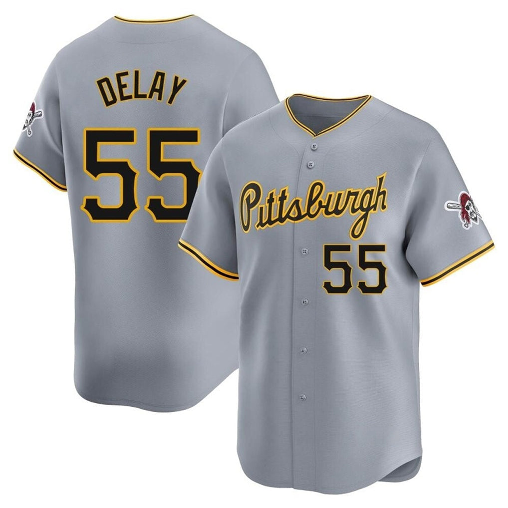 tocy P.Pirates #55 Jason Delay Player Gray Road Home Limited Stitched Jerseys