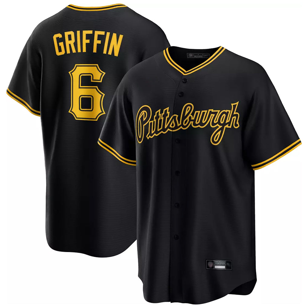 tocy P.Pirates #6 Konnor Griffin Player Black Alt Home Game Stitched Jerseys