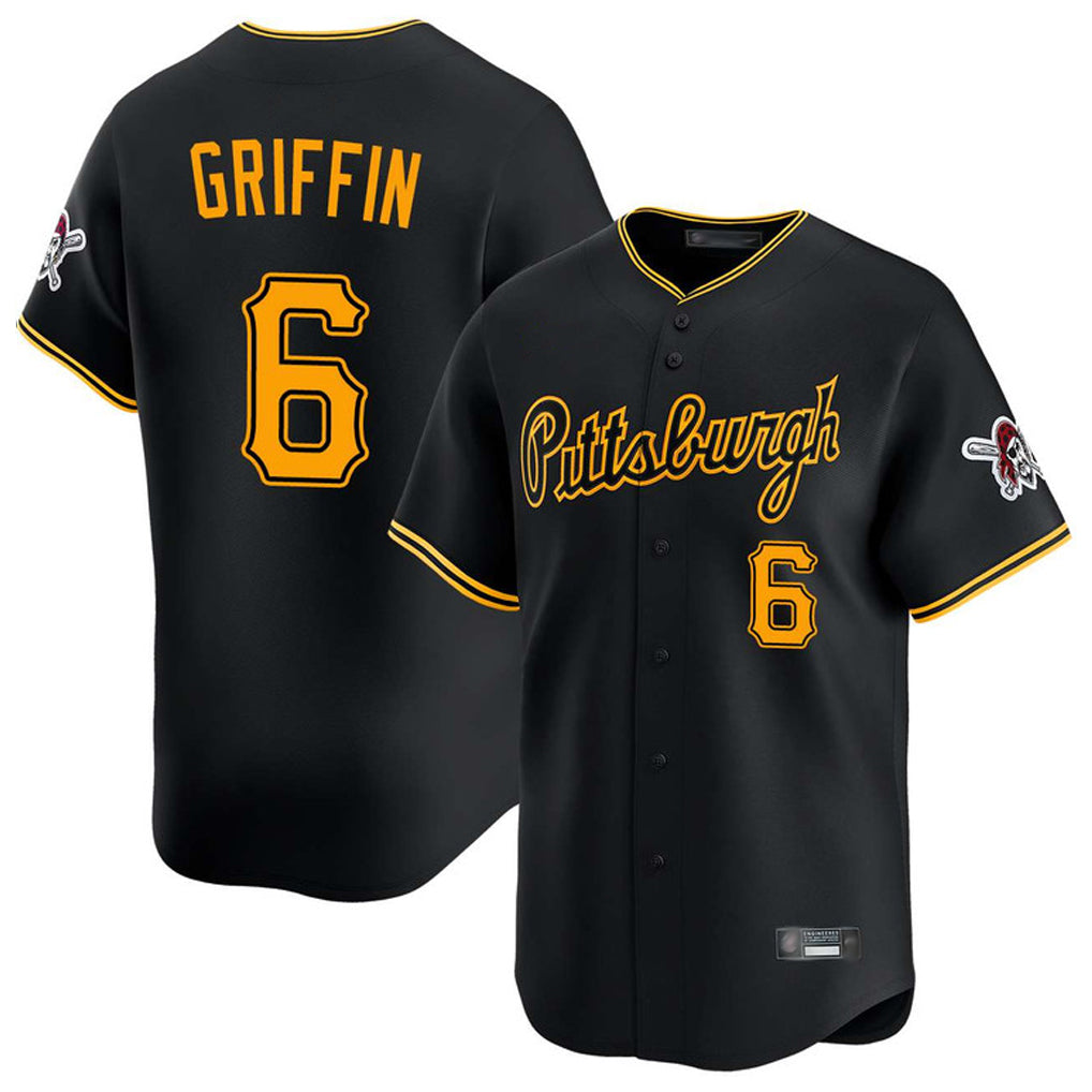tocy P.Pirates #6 Konnor Griffin Player Black Alt Home Limited Stitched Jerseys