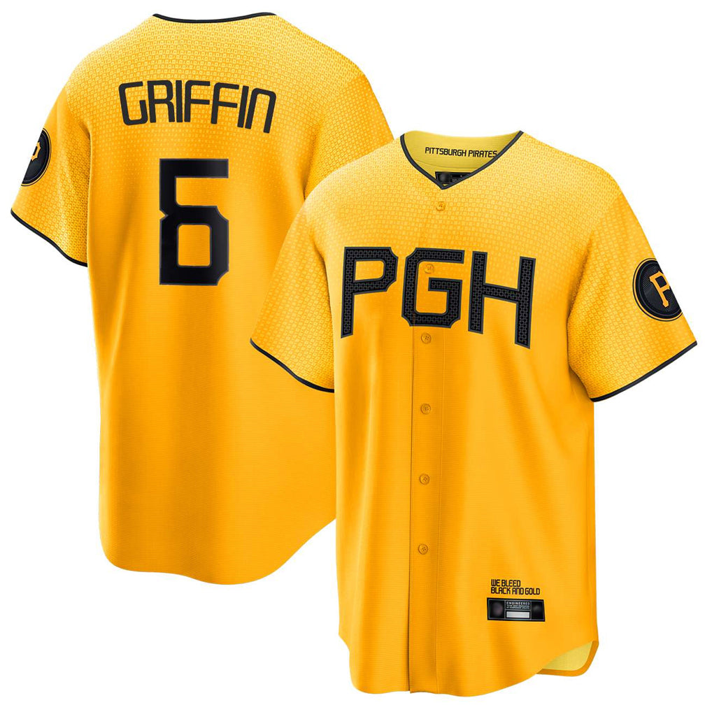 tocy P.Pirates #6 Konnor Griffin Player Gold City Connect Home Game Stitched Jerseys