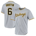 tocy P.Pirates #6 Konnor Griffin Player Gray Road Home Game Stitched Jerseys
