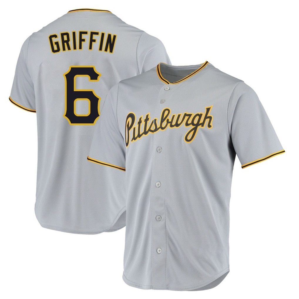 tocy P.Pirates #6 Konnor Griffin Player Gray Road Home Game Stitched Jerseys