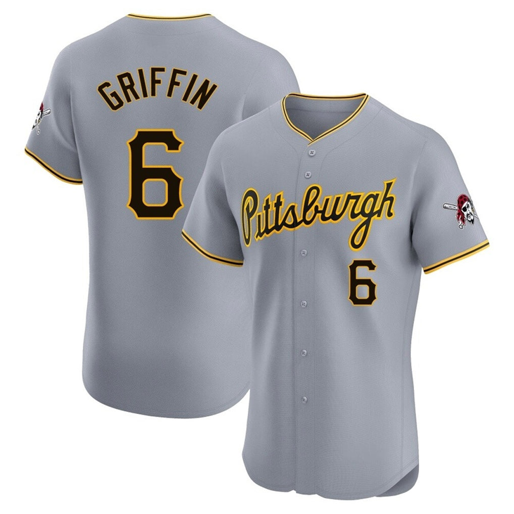 tocy P.Pirates #6 Konnor Griffin Player Gray Road Home Limited Elite Stitched Jerseys
