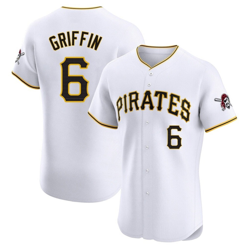 tocy P.Pirates #6 Konnor Griffin Player White Home Limited Elite Stitched Jerseys