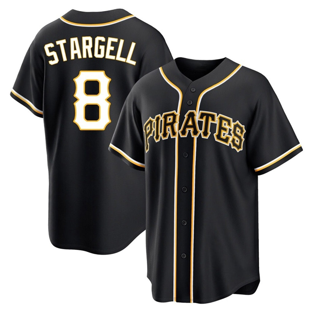 tocy P.Pirates #8 Willie Stargell Player Black Fashion Out Home Game Stitched Jerseys
