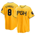 tocy P.Pirates #8 Willie Stargell Player Gold City Connect Home Game Stitched Jerseys