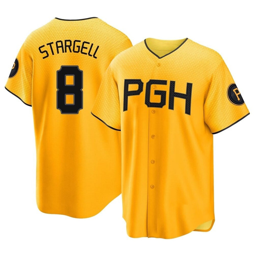 tocy P.Pirates #8 Willie Stargell Player Gold City Connect Home Game Stitched Jerseys
