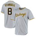 tocy P.Pirates #8 Willie Stargell Player Gray Road Home Game Stitched Jerseys