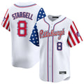tocy P.Pirates #8 Willie Stargell Player White 2025 Independence Day Vapor Premier Limited Stitched Jerseys