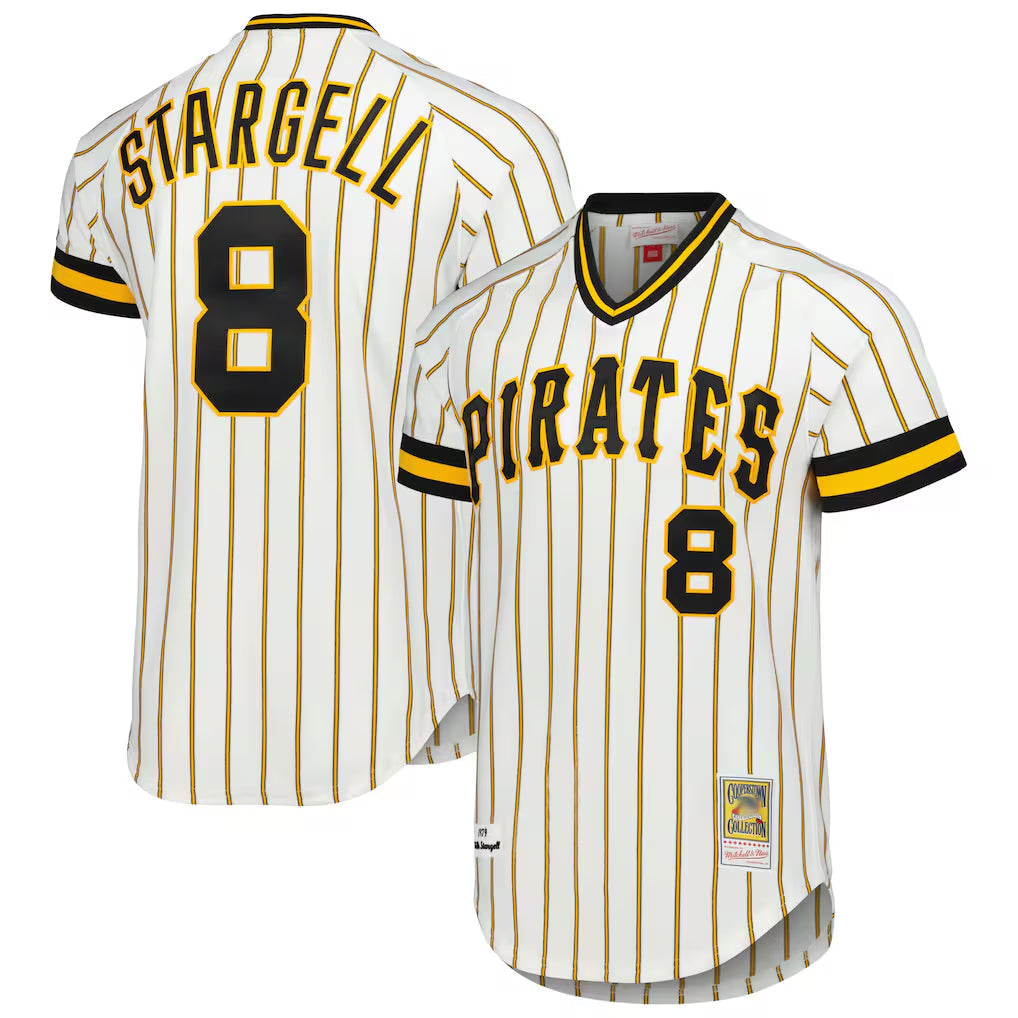 tocy P.Pirates #8 Willie Stargell Player White Mitchell & Ness Cooperstown Collection 1979 Limited Stitched Jerseys