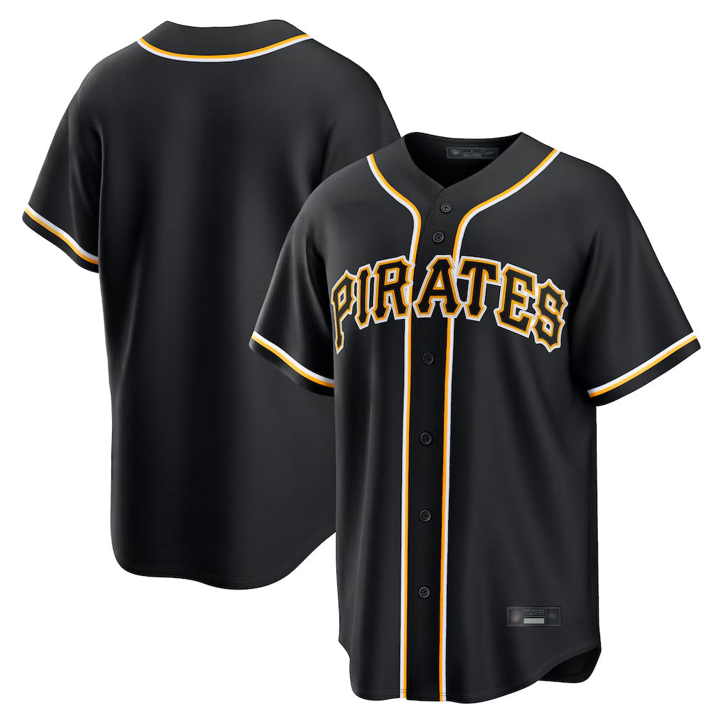 tocy P.Pirates Blank Player Black Fashion Out Home Game Stitched Jerseys