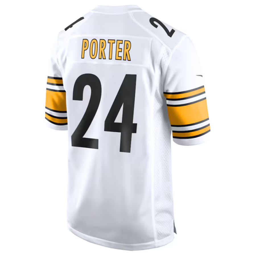 tocy P.Steelers #24 Joey Porter Jr. White Away Game American Stitched Jersey