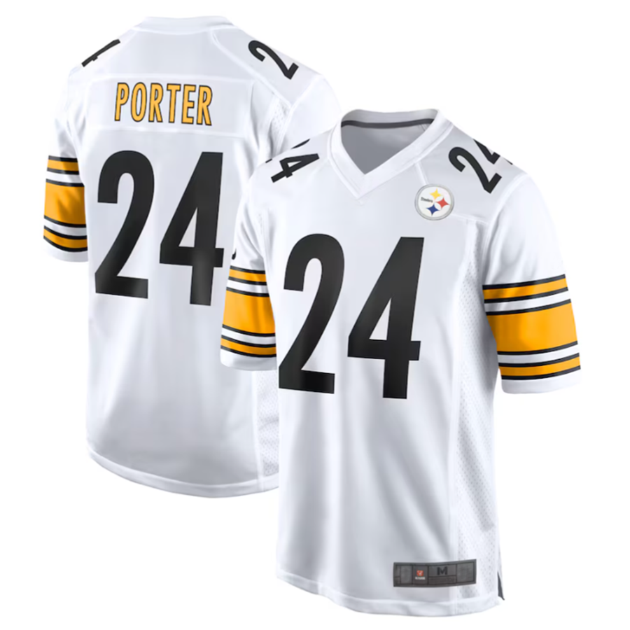 tocy P.Steelers #24 Joey Porter Jr. White Away Game American Stitched Jerseys