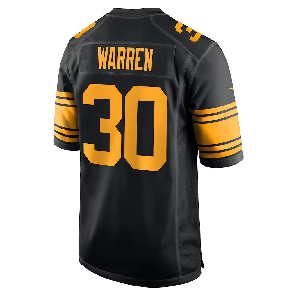 tocy P.Steelers #30 Jaylen Warren Black Alternate Game Stitched Jerseys
