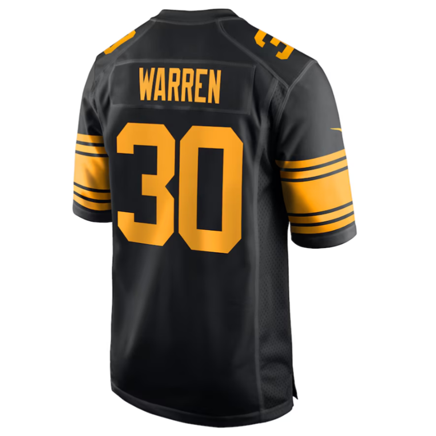 tocy P.Steelers #30 Jaylen Warren Black Alternate Game American Stitched Jerseys