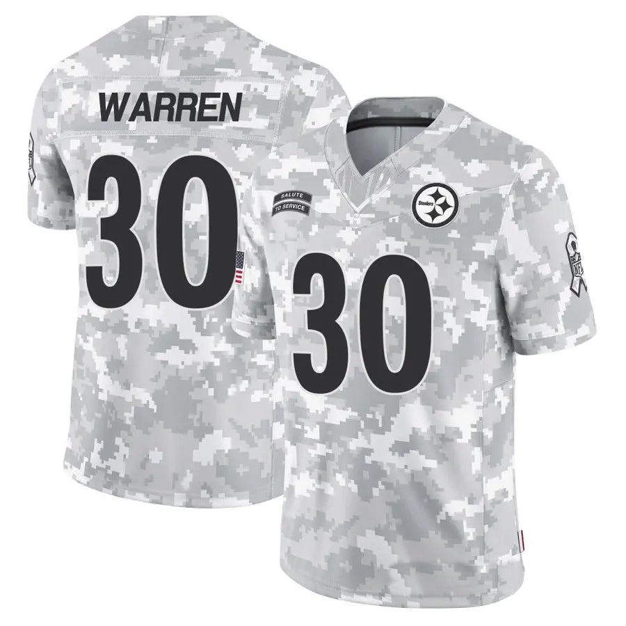 tocy P.Steelers #30 Jaylen Warren Player Arctic Camo Salute to Service Limited Stitched Jerseys