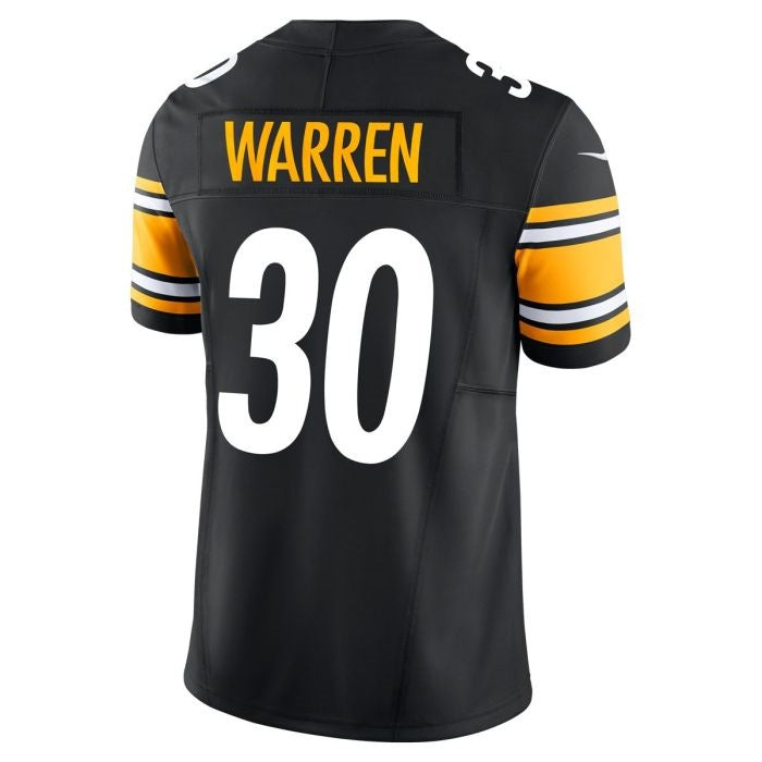 tocy P.Steelers #30 Jaylen Warren Vapor F.U.S.E Limited Home Stitched Jerseys