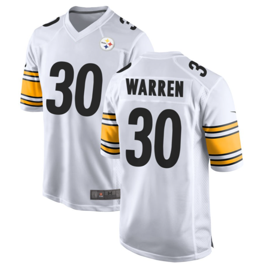 tocy P.Steelers #30 Jaylen Warren White Game American Stitched Jersey