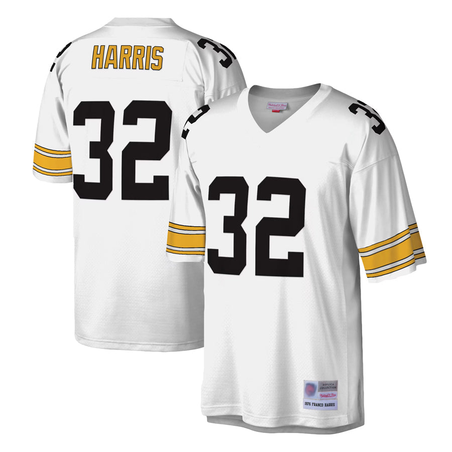 tocy P.Steelers #32 Franco Harris Player Mitchell & Ness White Legacy Replica Stitched Jerseys