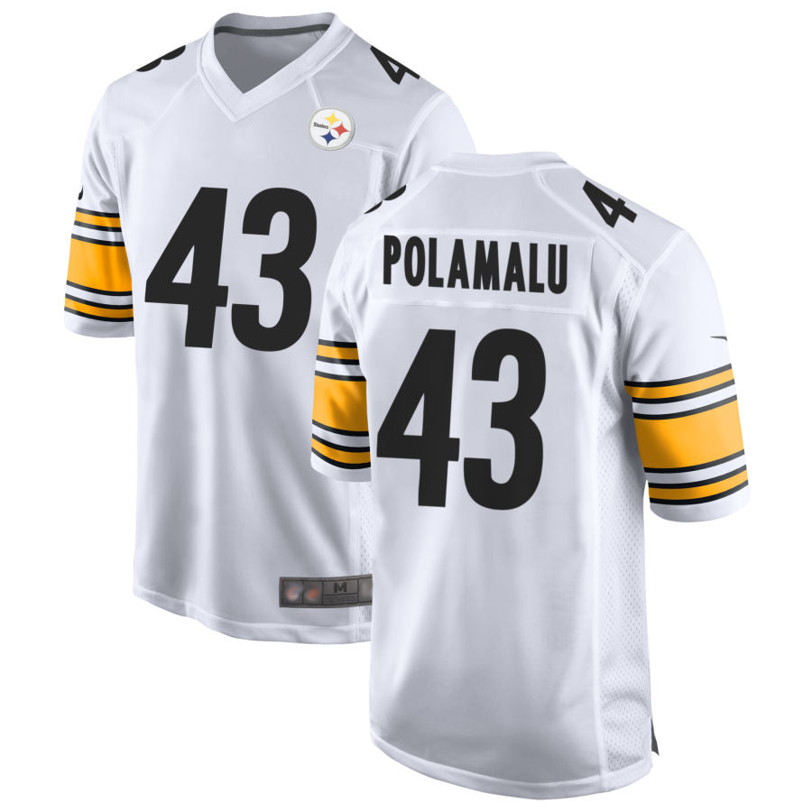 tocy P.Steelers #43 Troy Polamalu Player White Home Game Stitched Jerseys