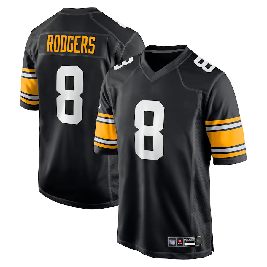 tocy P.Steelers #8 Aaron Rodgers Player Black Home Limited Stitched Jerseys