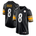 tocy P.Steelers #8 Aaron Rodgers Player Black Replica Game Stitched Jerseys