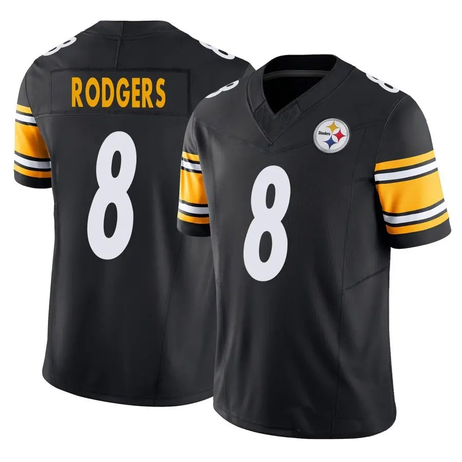 tocy P.Steelers #8 Aaron Rodgers Player Black Vapor F.U.S.E. Limited Stitched Jerseys