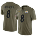 tocy P.Steelers #8 Aaron Rodgers Player Salute To Service Limited Olive Stitched Jerseys