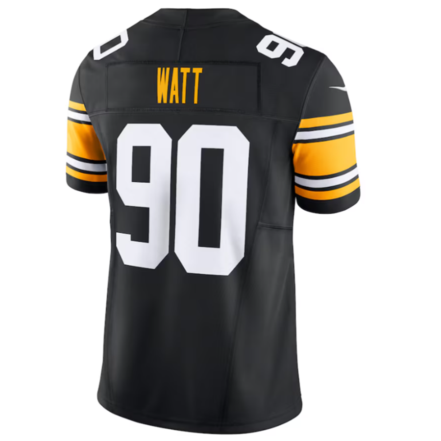 tocy P.Steelers #90 T.J. Watt Black Vapor F.U.S.E. Limited Stitched Jerseys