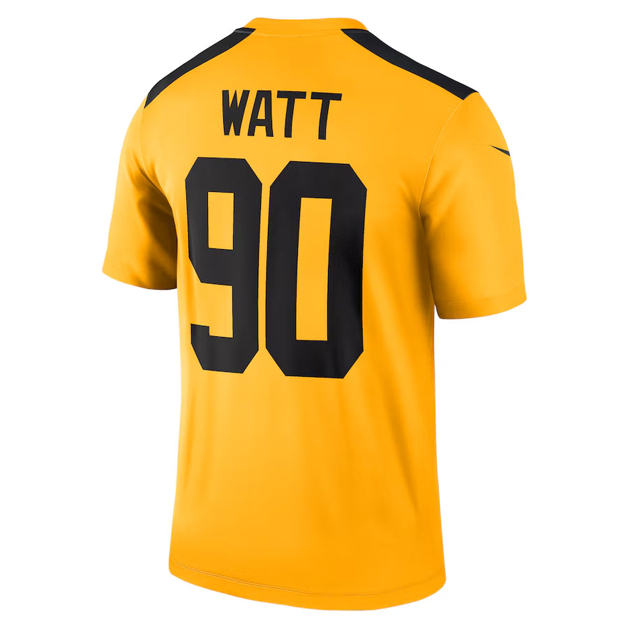 tocy P.Steelers #90 T.J. Watt Player Gold Alternate 1933 Throwback Legend Performance Top Stitched Jerseys