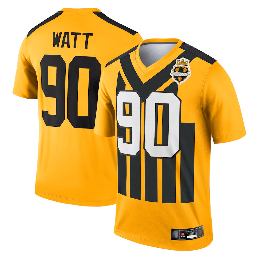tocy P.Steelers #90 T.J. Watt Player Gold Alternate 1933 Throwback Legend Performance Top1 Stitched Jerseys