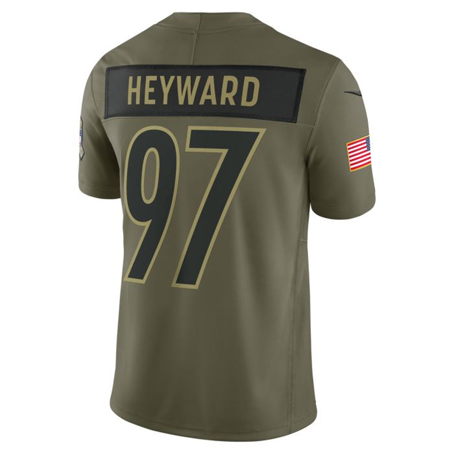 tocy P.Steelers #97 Cameron Heyward Player Vapor F.U.S.E. Limited Salute to Service Stitched Jerseys