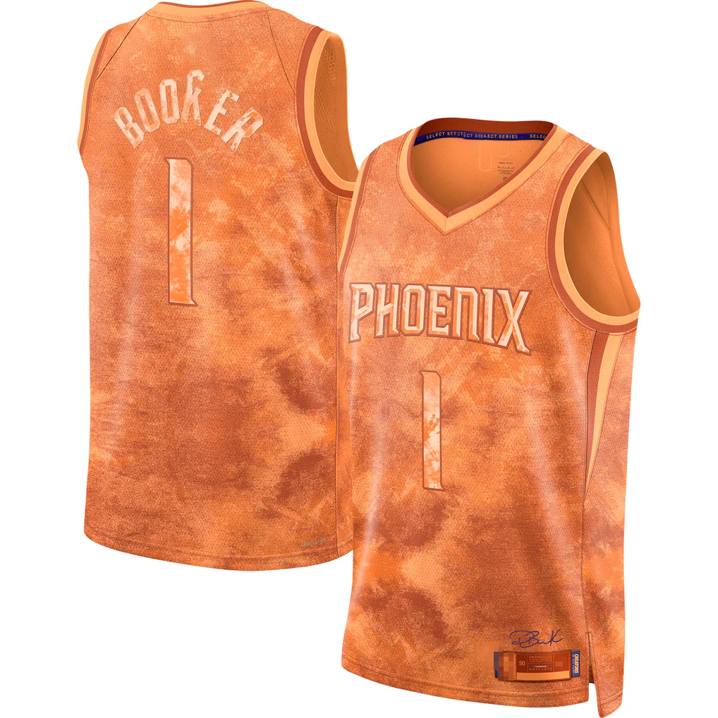 tocy P.Suns #1 Devin Booker Orange Select Series Swingman Jerseys