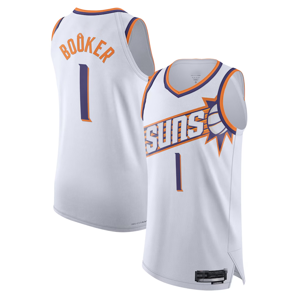 tocy P.Suns #1 Devin Booker White Authentic Jerseys - Association Edition