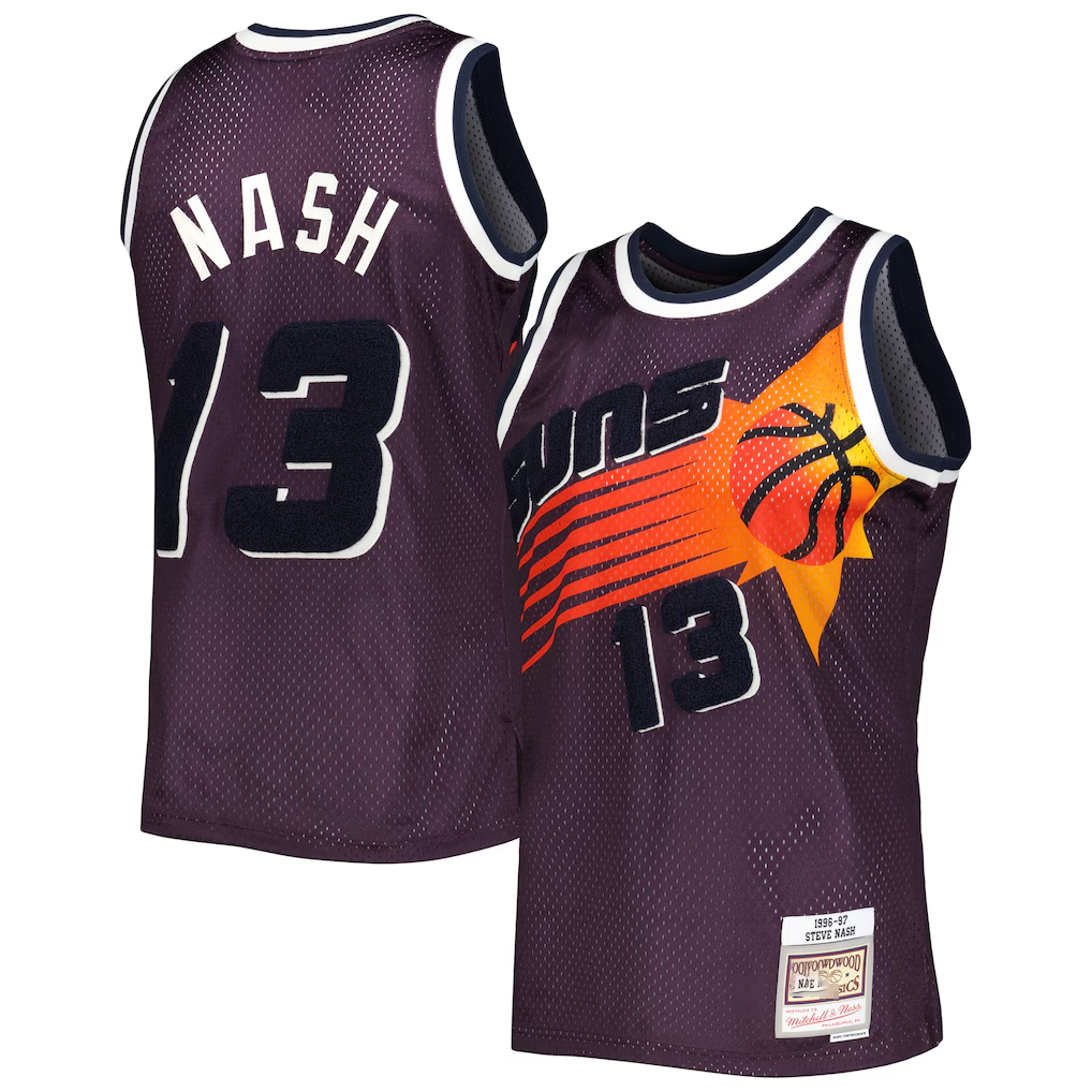 tocy P.Sunss #13 Steve Nash Mitchell & Ness Purple 1996-1997 Hardwood Classics Off-Court Swingman Jerseys