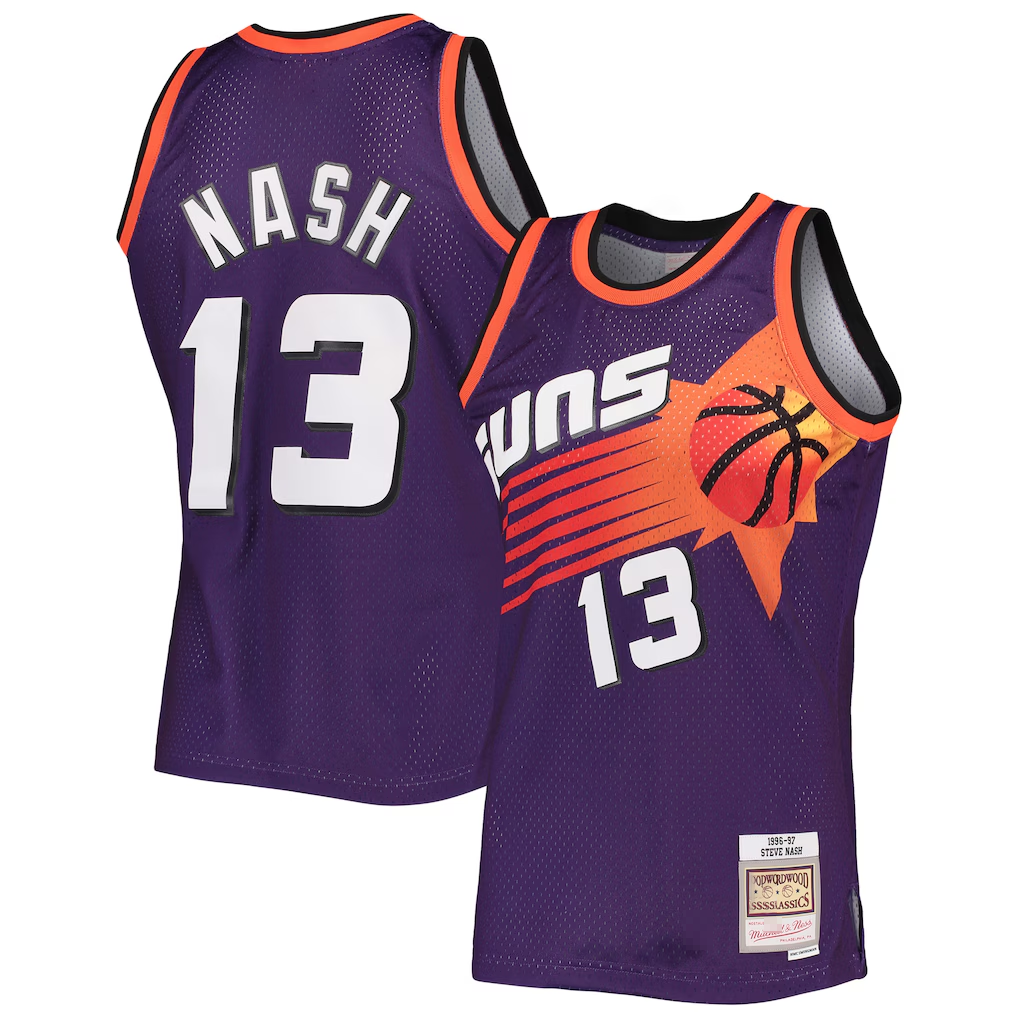 tocy P.Sunss #13 Steve Nash Mitchell & Ness Purple 1996-1997 Hardwood Classics Swingman Jerseys