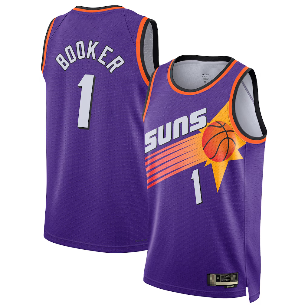 tocy P.Sunss #1 Devin Booker Purple Swingman Jerseys - Classic Edition
