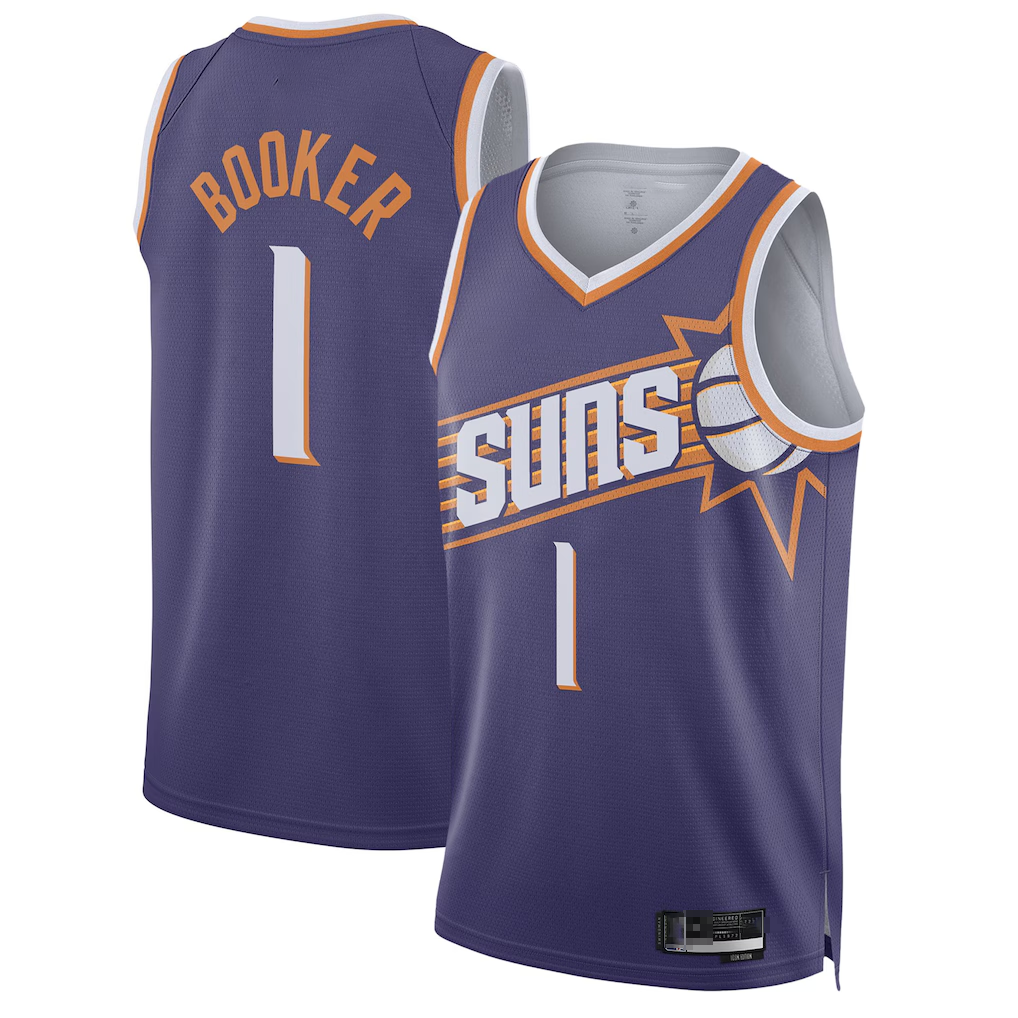 tocy P.Sunss #1 Devin Booker Purple Swingman Jerseys - Icon Edition