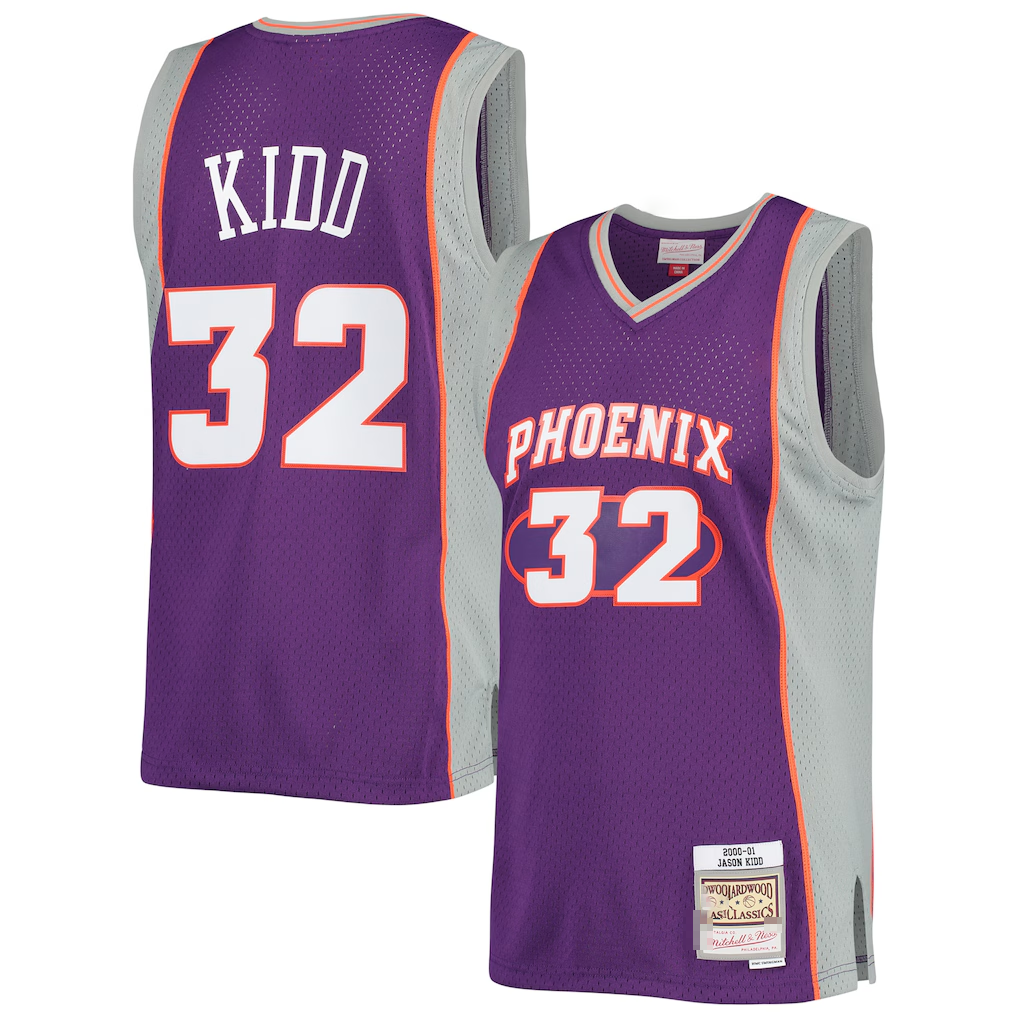 tocy P.Sunss #32 Jason Kidd Mitchell & Ness Purple Big & Tall Hardwood Classics 2000-2001 Swingman Jerseys