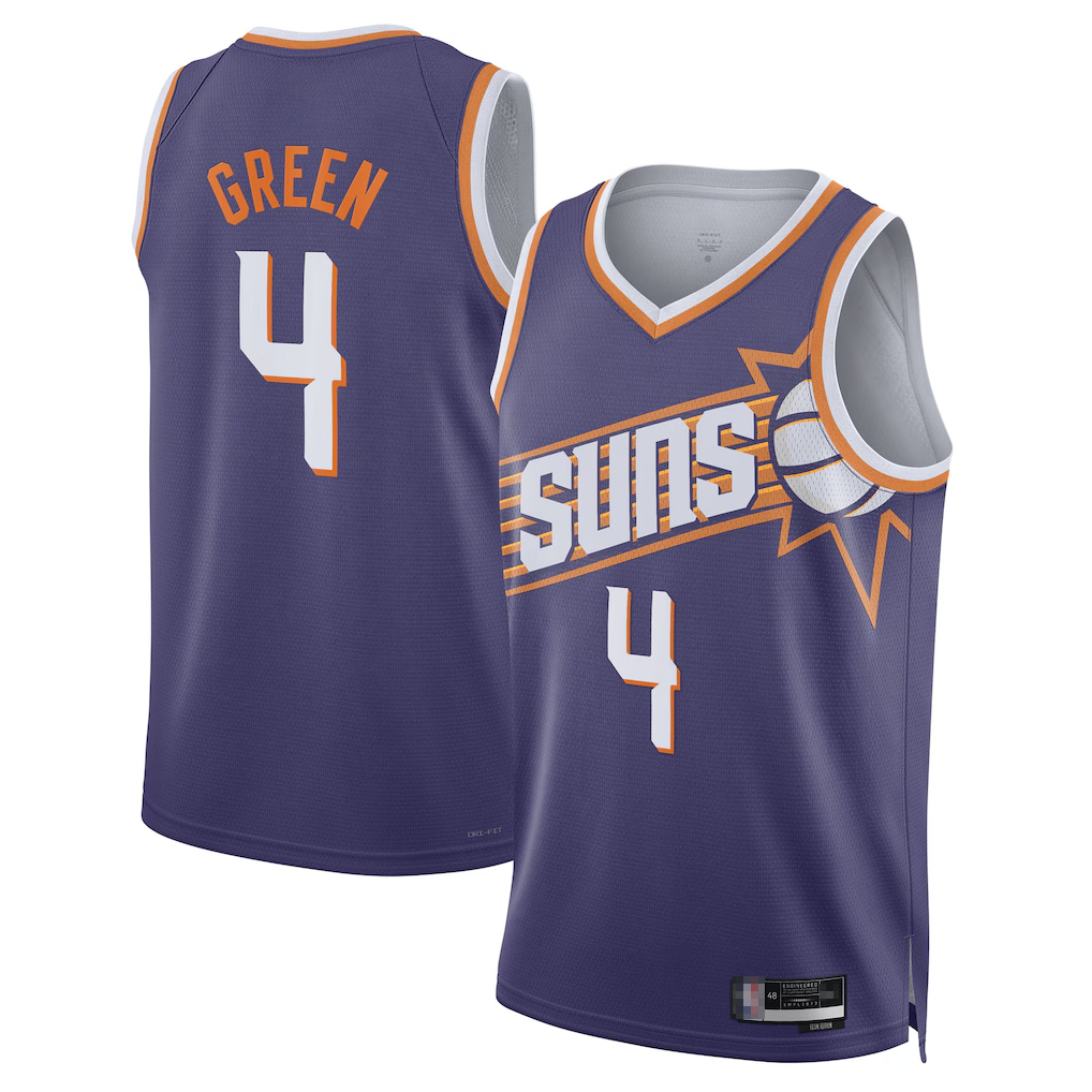 tocy P.Sunss #4 Jalen Green Purple Swingman Jerseys - Icon Edition