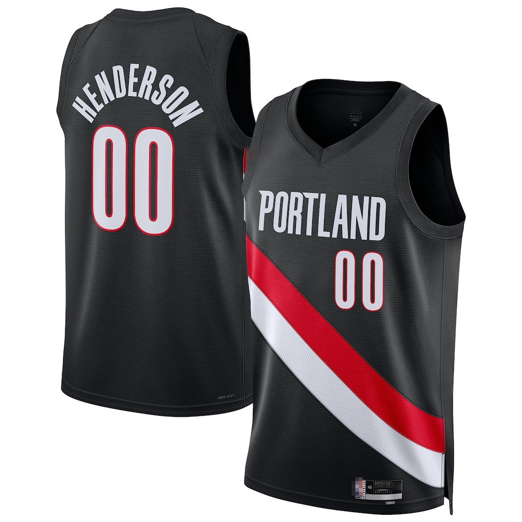 tocy PT.Blazers #00 Scoot Henderson Black Swingman Jerseys - Icon Edition