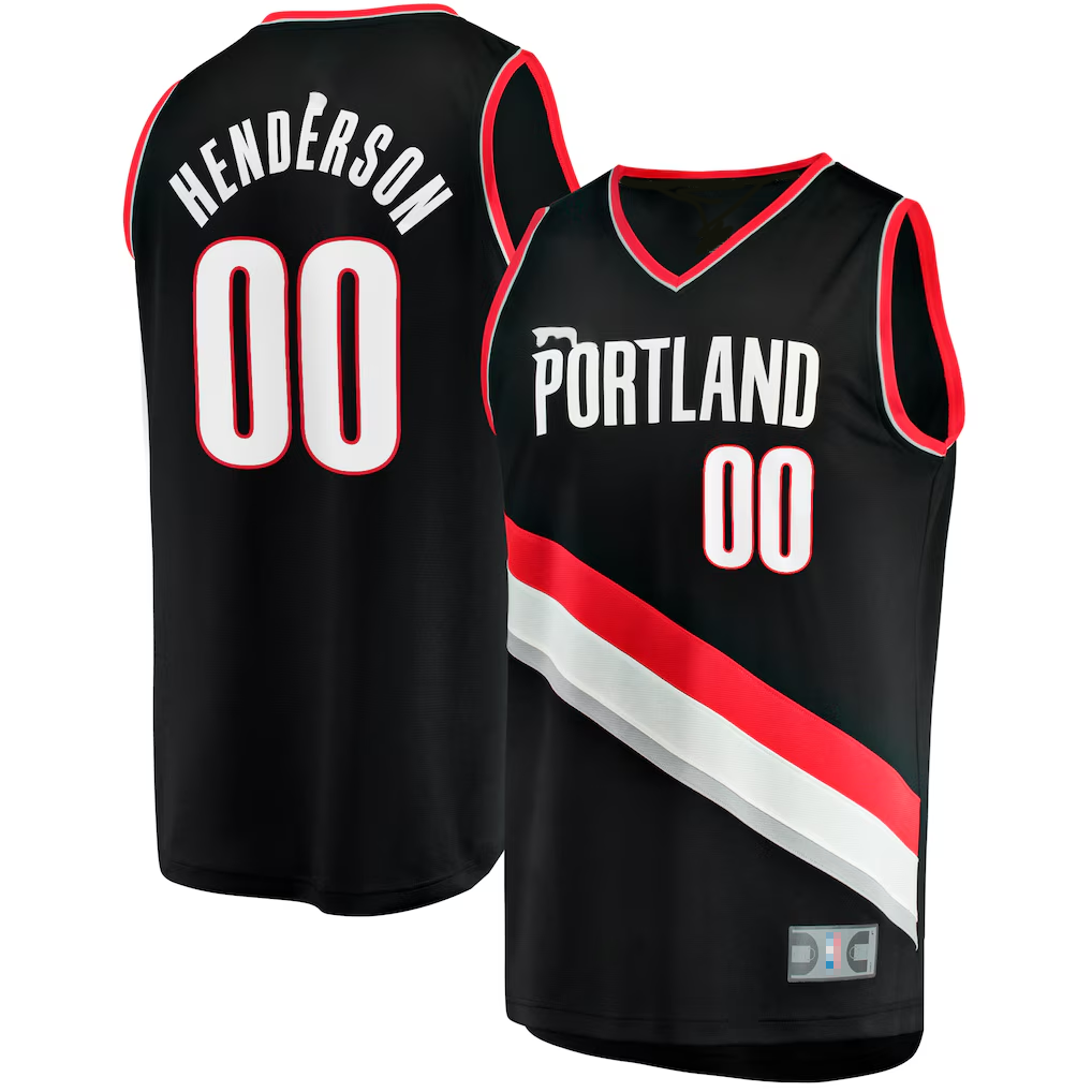 tocy PT.Blazers #00 Scoot Henderson Fanatics Black Fast Break Replica Jerseys - Icon Edition