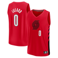 tocy PT.Blazers #0 Damian Lillard Fanatics Red Fast Break Replica Jerseys - Statement Edition