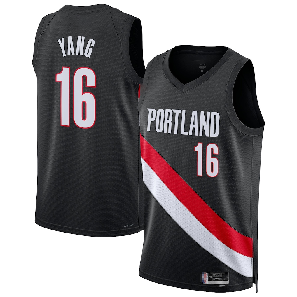 tocy PT.Blazers #16 Yang Hansen Black Swingman Jerseys - Icon Edition