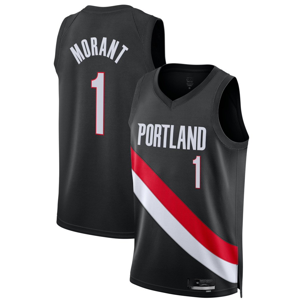 tocy PT.Blazers #1 Ja Morant Black Swingman Jerseys - Icon Edition