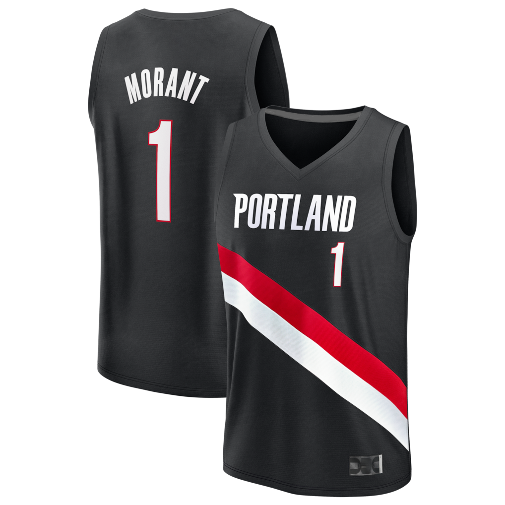 tocy PT.Blazers #1 Ja Morant Fanatics Black Fast Break Jerseys - Icon Edition